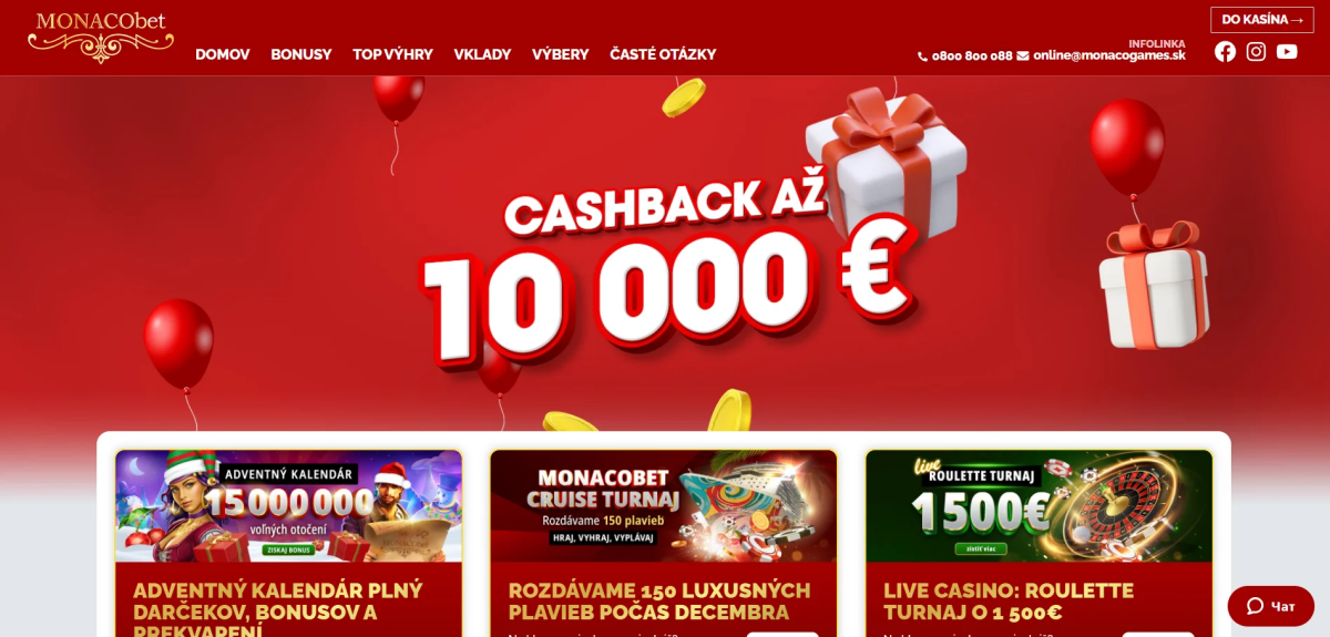 monacobet kasíno bonusy