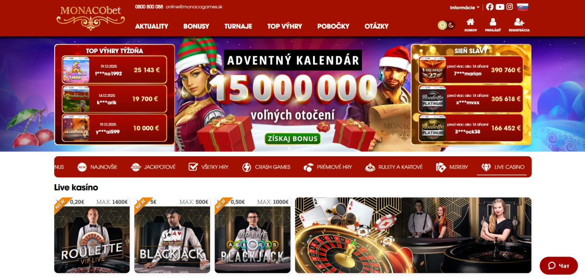 monacobet živé kasíno